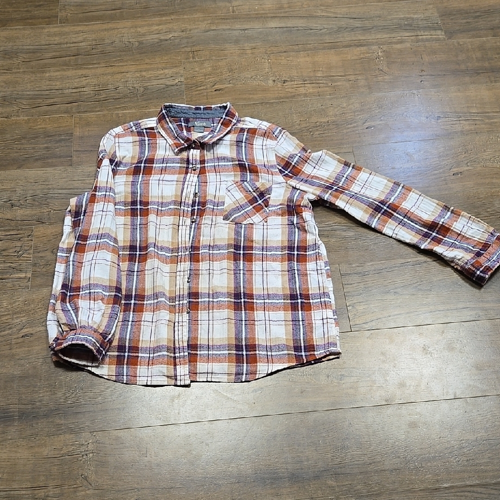 Natural Reflections Red and White Button Down Shirt